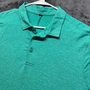 Lululemon Evolution Polo Mens XL Green Heathered Short Sleeve Golf Shirt